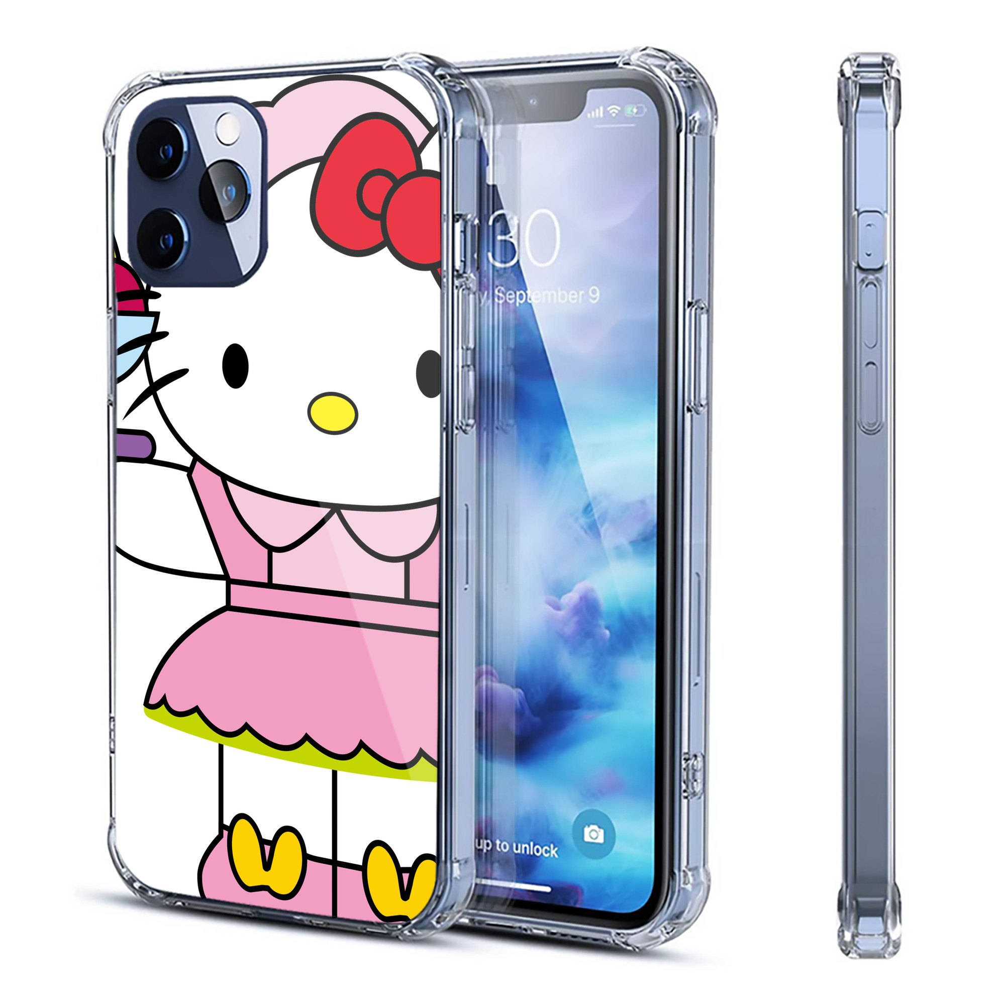 （画像用） Hello Kitty ハローキティ 【iPhone 12シリーズ対応】透明スマホケース（クリアソフトケース）